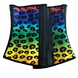 Angel Curves Rainbow Leopard Print Corset
